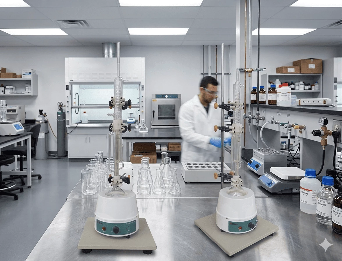 Soxhlet Extractor dan Statif untuk Ekstraksi Laboratorium Efisien